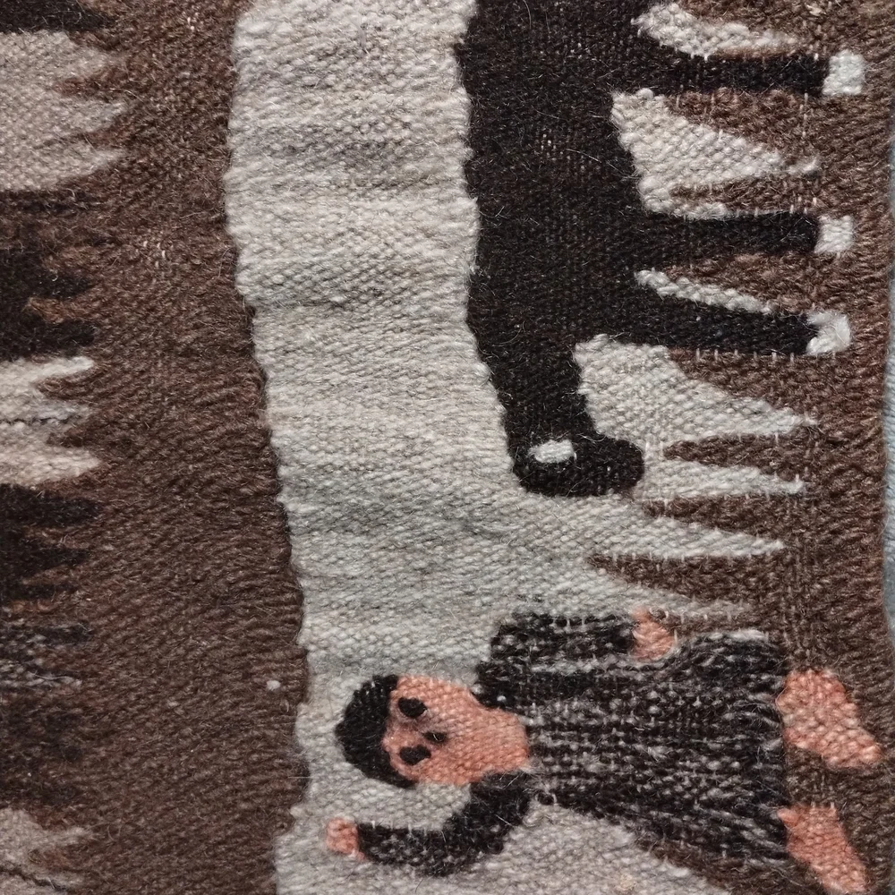 Hand Crafted Brown and Cream Artistic Door Mat